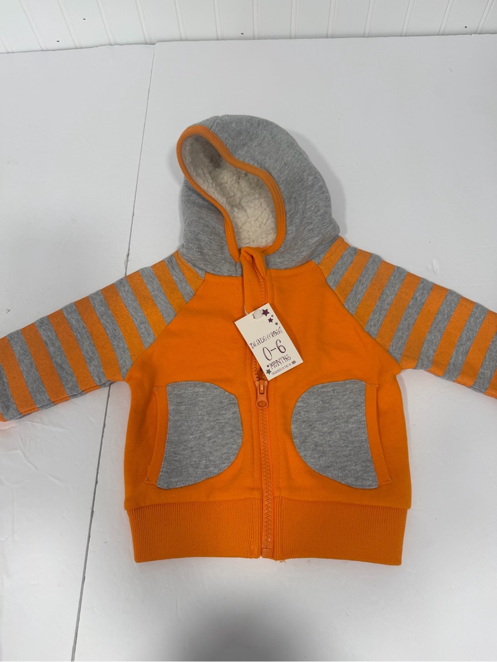Orange & Gray Hooded Zip Jacket for Kids - Blade and Rose